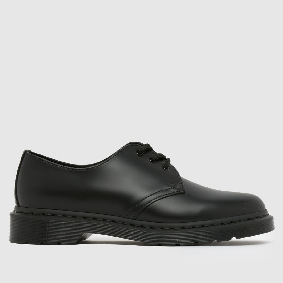 Gingham Shirt Heeled Derby — Dr Martens 1461 Mono 3 Eye in Black