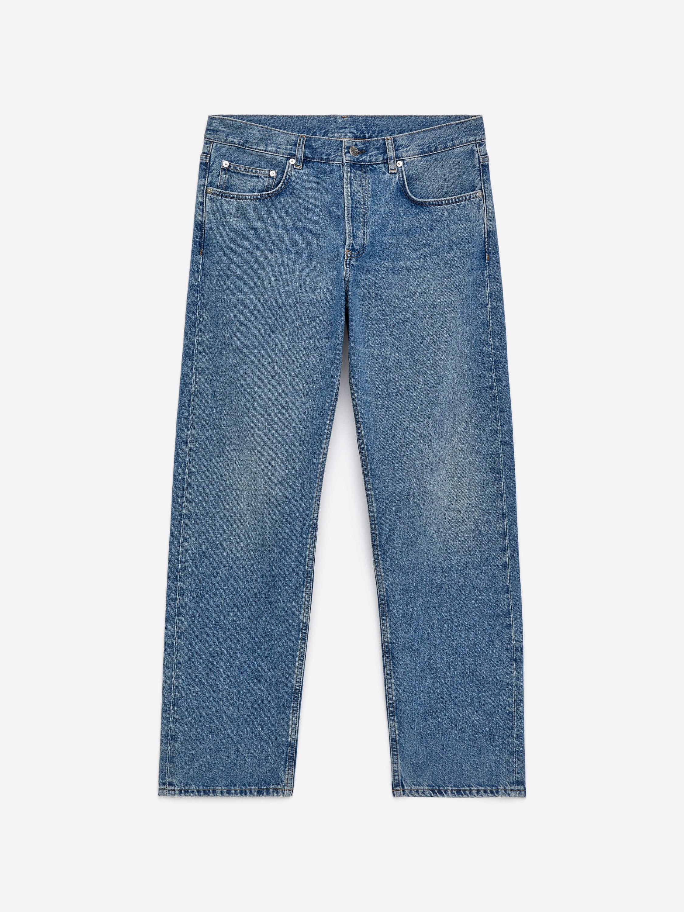 CLIFF Regular Straight Jeans – Mid Blue – Men – ARKET GB